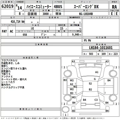 Toyota HIACE  с аукциона в Японии
