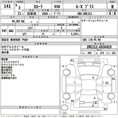 Toyota COROLLA  с аукциона в Японии