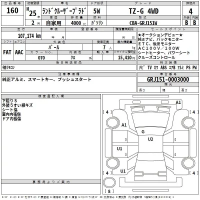 Toyota LAND CRUISER PRADO  с аукциона в Японии
