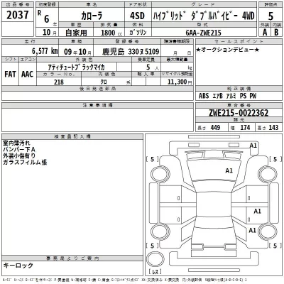 Toyota COROLLA  с аукциона в Японии