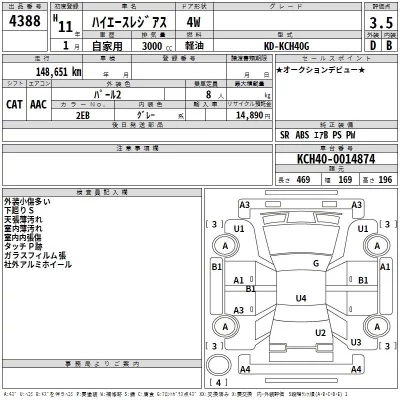 Toyota HIACE REGIUS  с аукциона в Японии