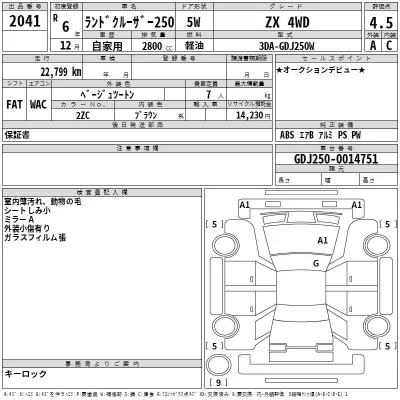 Toyota LAND CRUISER  с аукциона в Японии