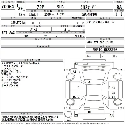 Toyota AQUA  с аукциона в Японии