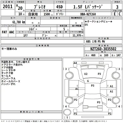 Toyota PREMIO  с аукциона в Японии