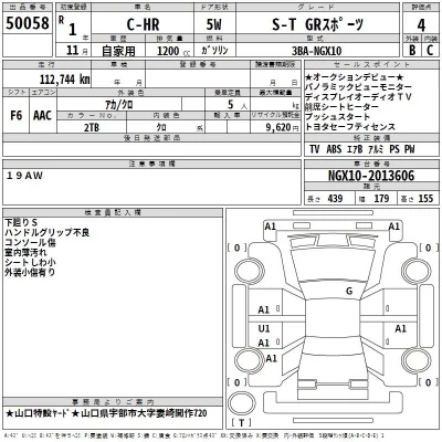Toyota C-HR  с аукциона в Японии