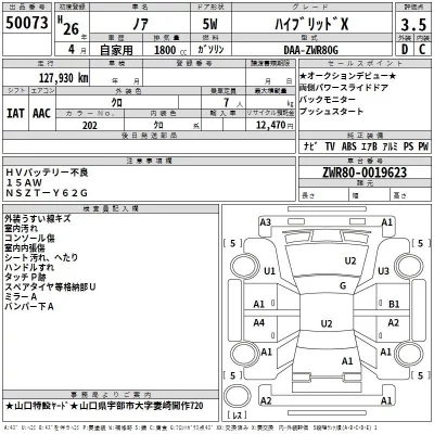 Toyota NOAH  с аукциона в Японии