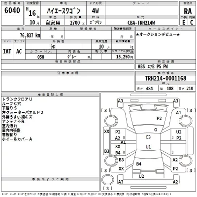 Toyota HIACE  с аукциона в Японии