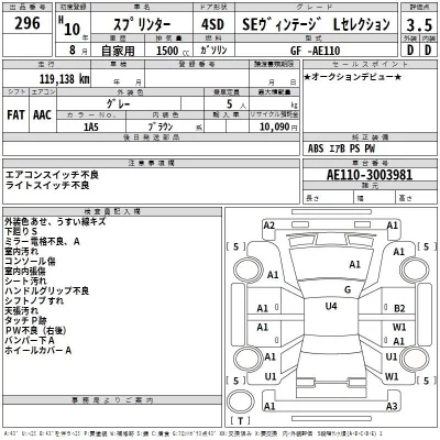 Toyota SPRINTER  с аукциона в Японии