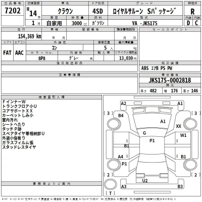 Toyota CROWN  с аукциона в Японии