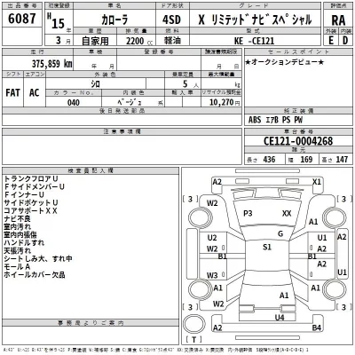 Toyota COROLLA  с аукциона в Японии