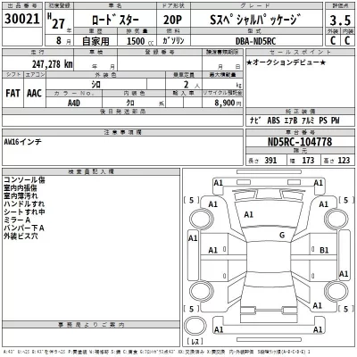 Mazda ROADSTER  с аукциона в Японии