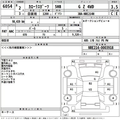 Toyota COROLLA SPORT  с аукциона в Японии