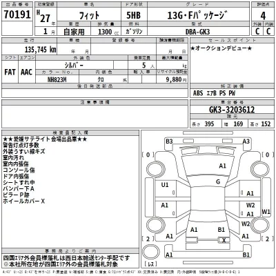 Honda FIT  с аукциона в Японии