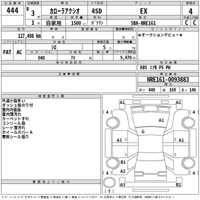 Toyota COROLLA AXIO  с аукциона в Японии