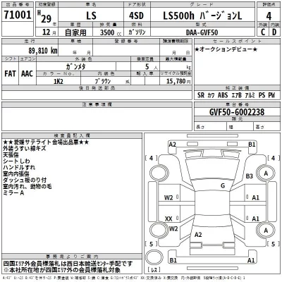 Lexus LS  с аукциона в Японии
