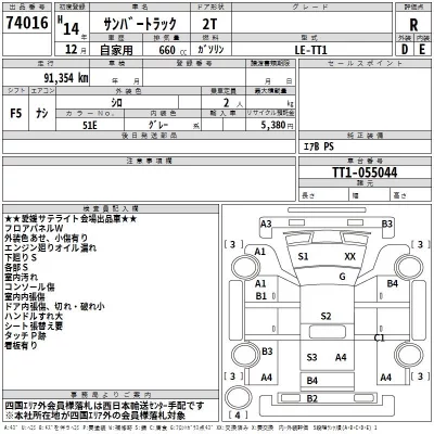 Subaru SAMBAR  с аукциона в Японии