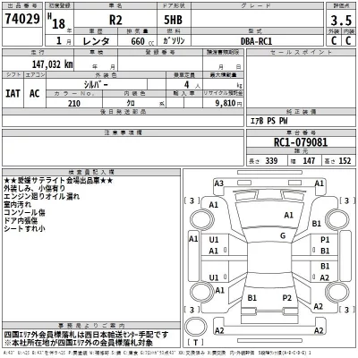 Subaru R2  с аукциона в Японии