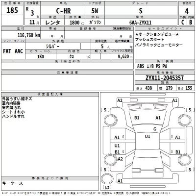 Toyota C-HR  с аукциона в Японии