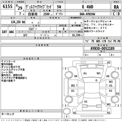 Toyota VELLFIRE  с аукциона в Японии