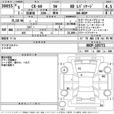 Mazda CX-60  с аукциона в Японии