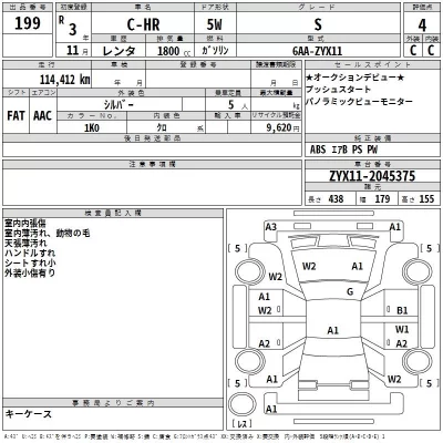Toyota C-HR  с аукциона в Японии
