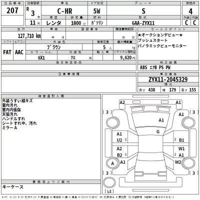 Toyota C-HR  с аукциона в Японии