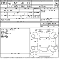 Fiat 500 лот № 38053 оценка RA  с аукциона в Японии 11