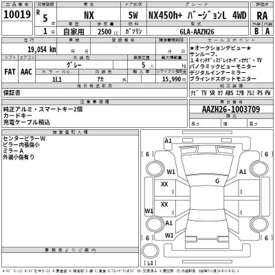 Lexus NX  с аукциона в Японии