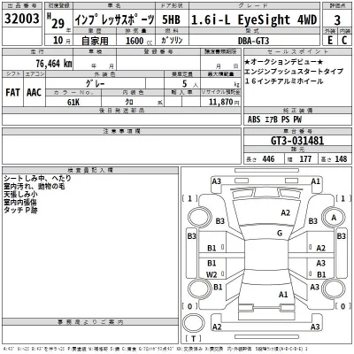 Subaru IMPREZA  с аукциона в Японии