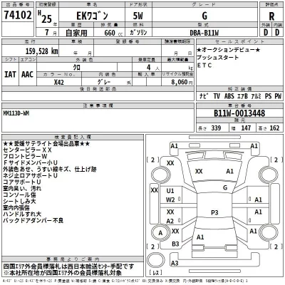 Mitsubishi EK WAGON  с аукциона в Японии