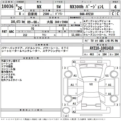 Lexus NX  с аукциона в Японии