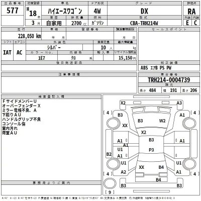 Toyota HIACE  с аукциона в Японии
