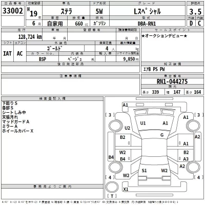 Subaru STELLA  с аукциона в Японии