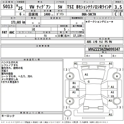 Volkswagen TIGUAN  с аукциона в Японии