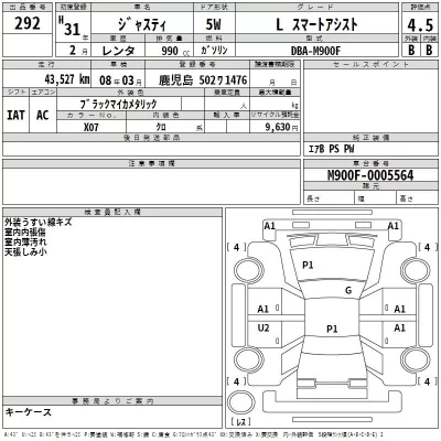 Subaru JUSTY  с аукциона в Японии