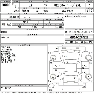 Lexus UX  с аукциона в Японии