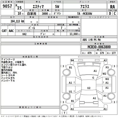Toyota ESTIMA  с аукциона в Японии