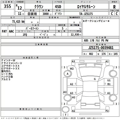 Toyota CROWN  с аукциона в Японии
