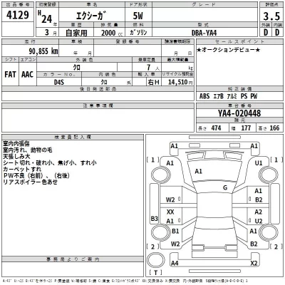 Subaru EXIGA  с аукциона в Японии