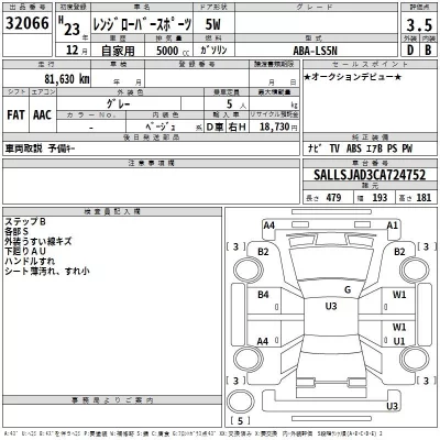 Rover RANGE ROVER  с аукциона в Японии