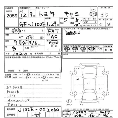 Toyota CAMI  с аукциона в Японии
