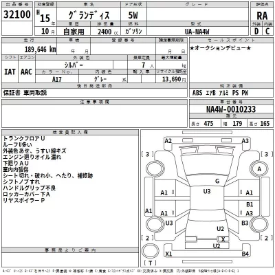 Mitsubishi GRANDIS  с аукциона в Японии