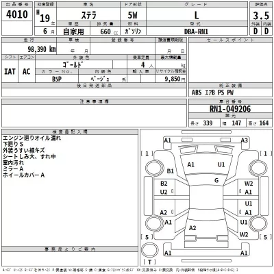 Subaru STELLA  с аукциона в Японии