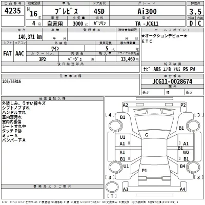 Toyota BREVIS  с аукциона в Японии
