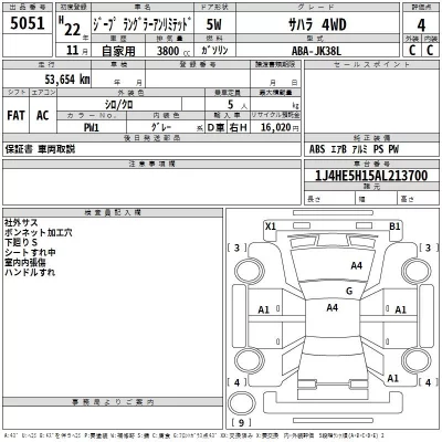 Chrysler JEEP WRANGLER  с аукциона в Японии