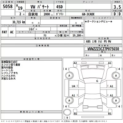 Volkswagen PASSAT  с аукциона в Японии