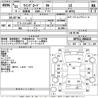 Nissan WINGROAD  с аукциона в Японии