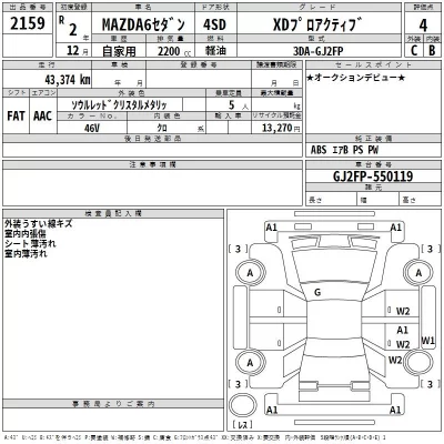 Mazda 6  с аукциона в Японии