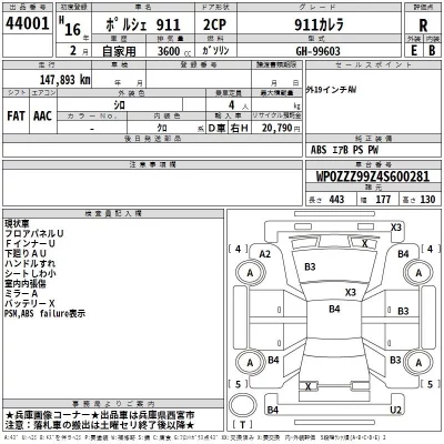 Porsche 911  с аукциона в Японии