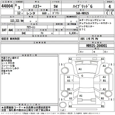 Suzuki HUSTLER  с аукциона в Японии